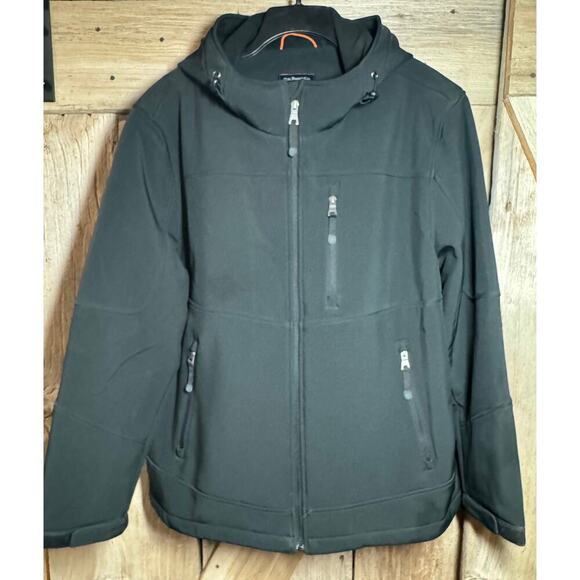 GH Bass & Co Hooded Soft Shell Black Men's XXL Sharp Dress Coat Jacket - Picture 2 of 10